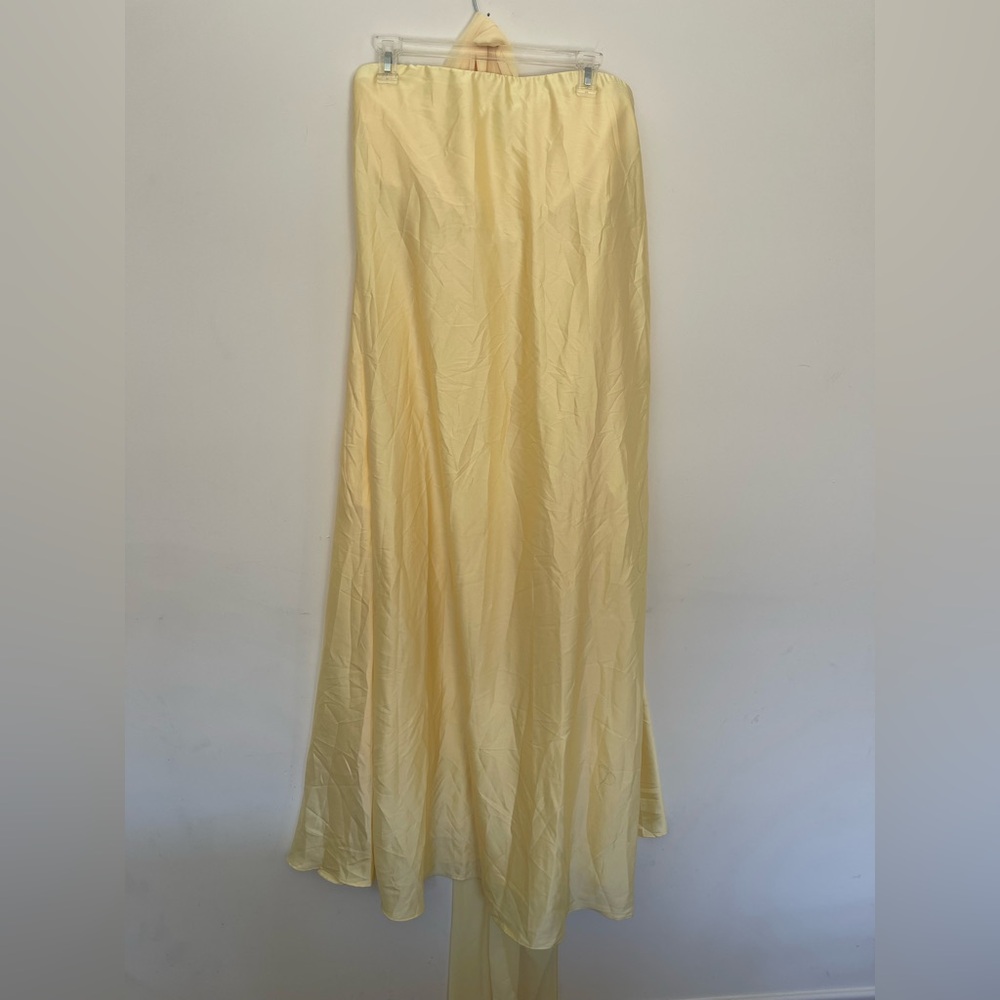 Show Me Your MuMu Strapless Yellow Maxi Dress with Neck Sash - Picture 4 of 10